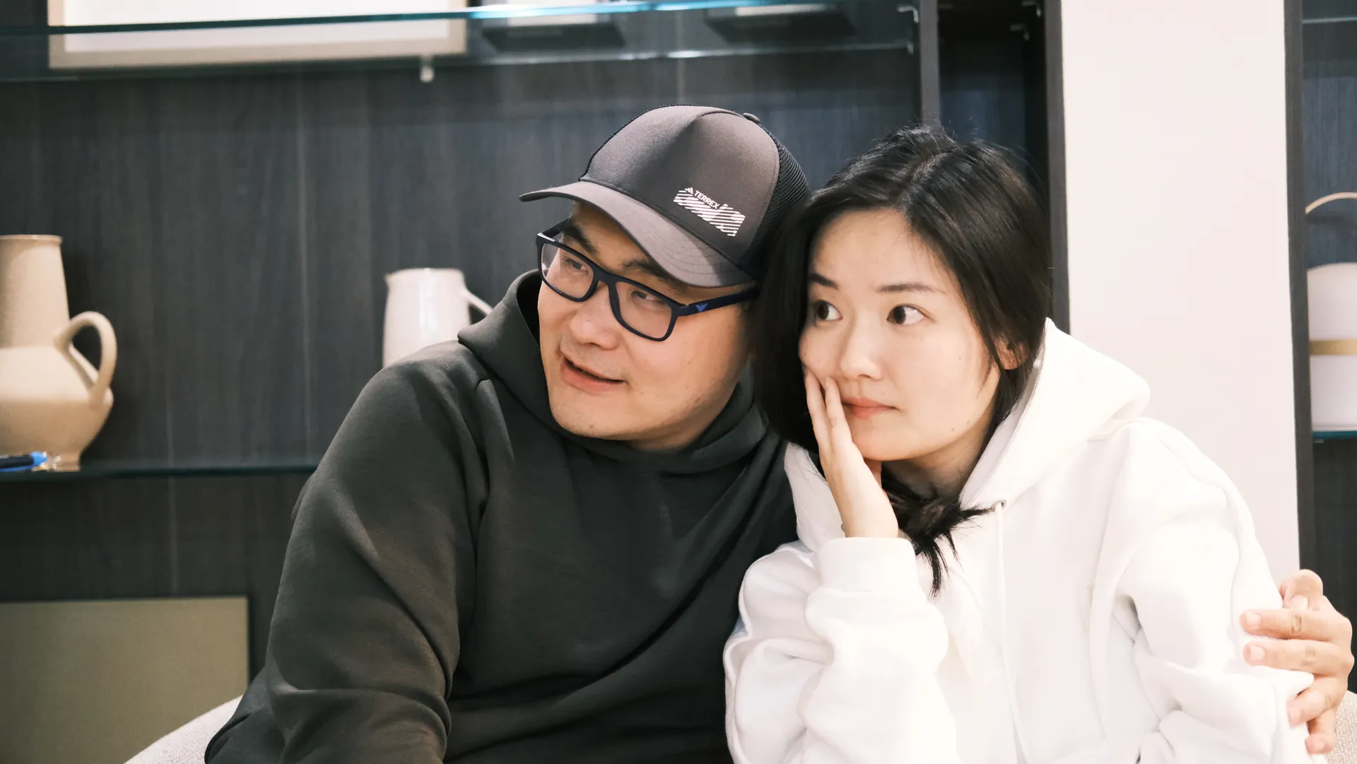 Kath kissing the poodle